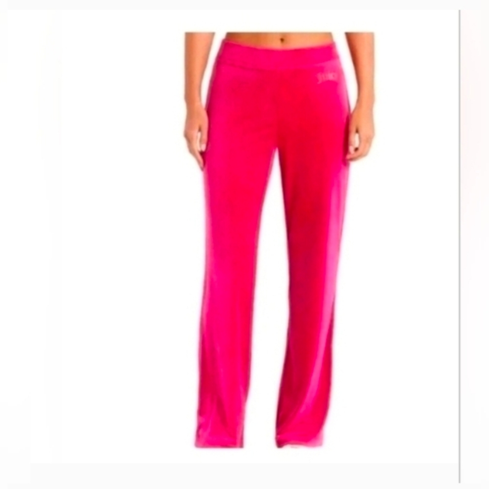 Juicy Couture Women's Classic Velour Mid Rise Rhinestone Comfort Fit Track Pant